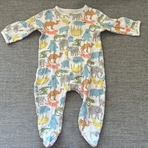 Magnetic Me 3-6 month onsie with magnetic closure in zoo print!